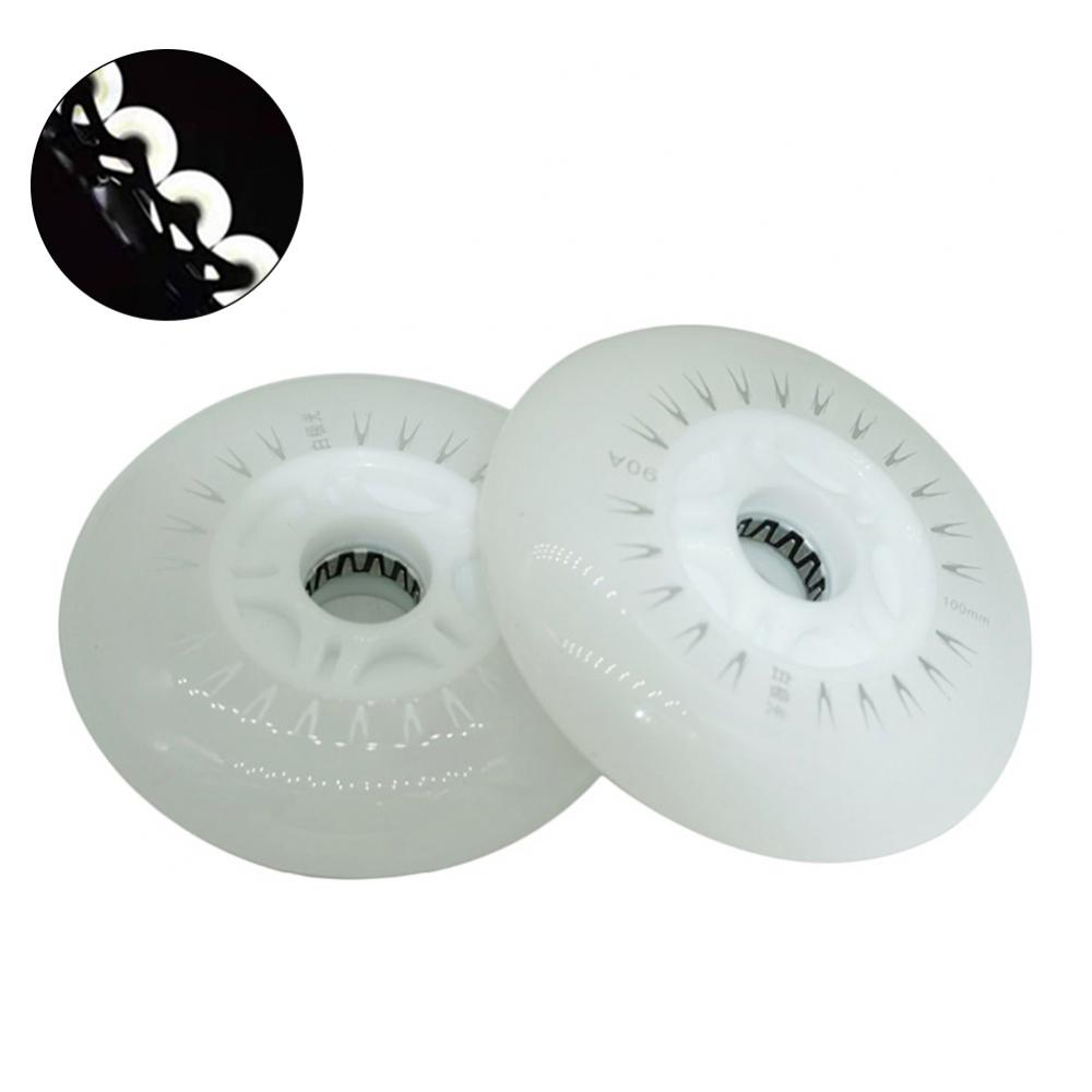 2Pcs 80/76/72mm In-linie Geschwindigkeit Skate Skating LED Licht Blinkt Roller Räder Außen sport Zubehör