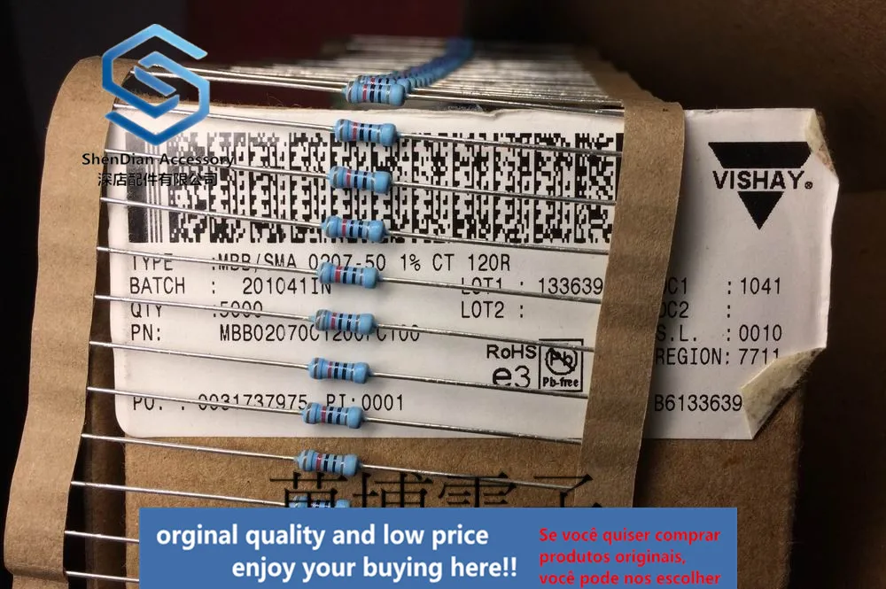 30 peças original apenas 1/4w 0.25w 120 ohm 120r pode pagar