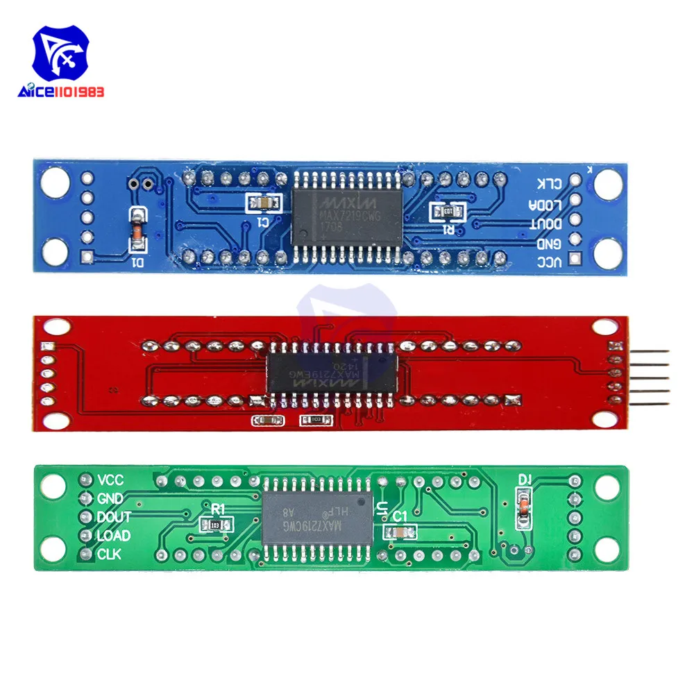 Diymore max7219 módulo de controle de exibição de tubo led de 8 dígitos para arduino 3.3v 5v microcontrolador driver serial de 7 segmentos