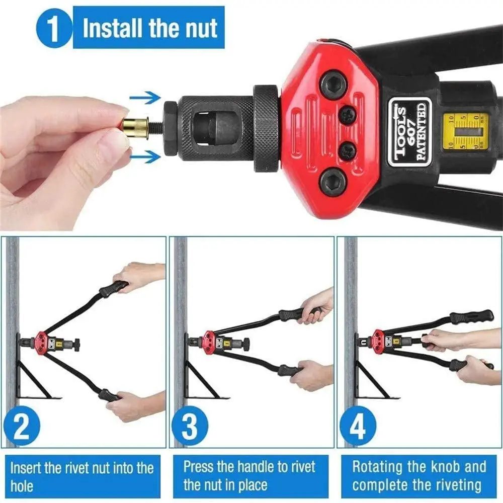 BT-605 Riveter Súng Dụng Cụ Tay Lắp Đinh Tán Hạt Dụng Cụ Thủ Công Mandrels M3 M4 M5 M6 M8 M10 M12