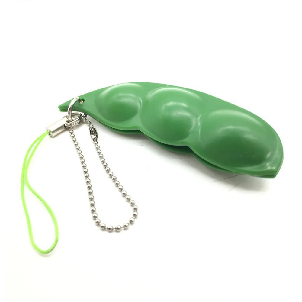 5pcs Fidget ของเล่นแพ็ค Portachiavi Decompression Edamame ของเล่น Squishy บีบถั่วถั่วพวงกุญแจน่ารักความเครียดผู้ใหญ่ของเล่น Key CHAIN
