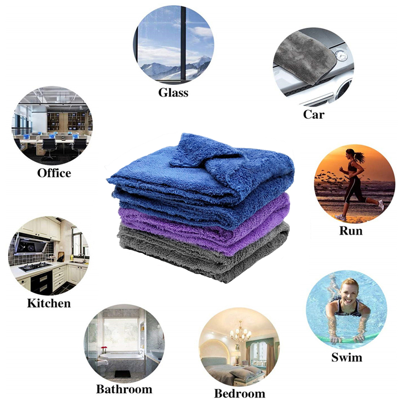 3/5/10 Chiếc Xe Khăn Microfiber Lau Khô Đánh Bóng Xe Vải Mềm Edgeless Xe Chi Tiết Lấy Ráy Tai khăn 40X40CM 350GSM