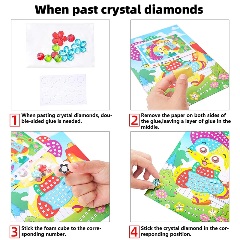 Khảm Dán Xếp Hình Nghệ Thuật Bộ Dụng Cụ 8 Cái Sparkle Tự Làm Handmade Thủ Công Pha Lê Dán Tranh Đồ Chơi Trẻ Em Đầu Giáo Dục Sáng Tạo