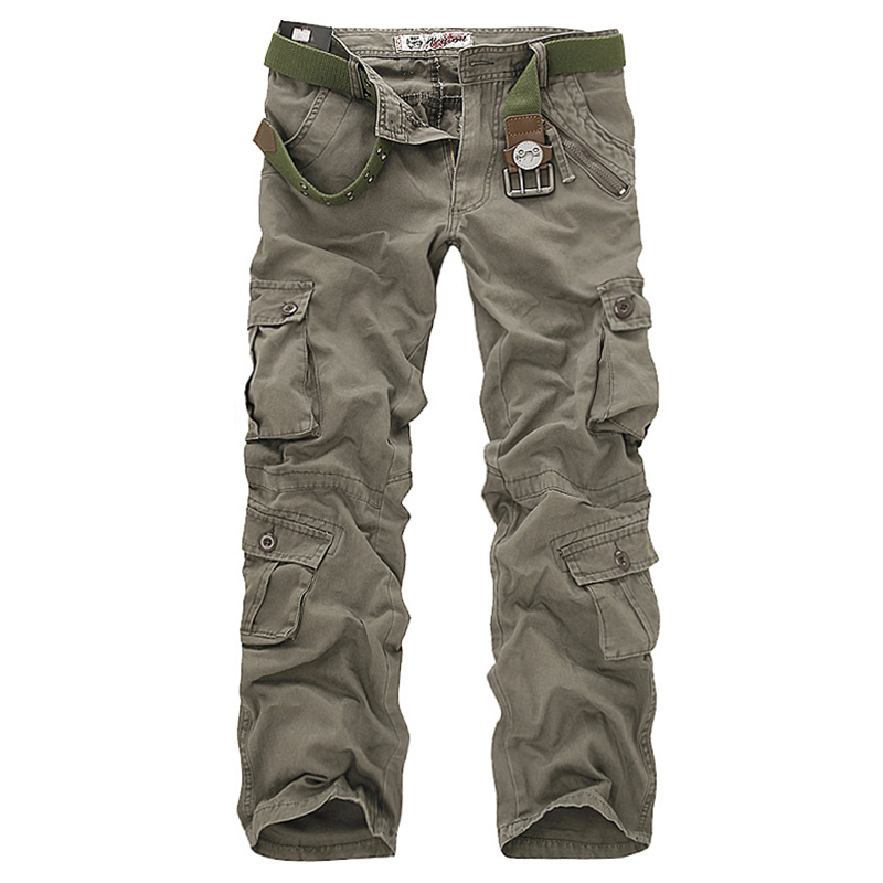 2024 calças de carga masculinas de alta qualidade casual solto multi bolso calças de algodão calças compridas para homens camo corredores plus size 28-40