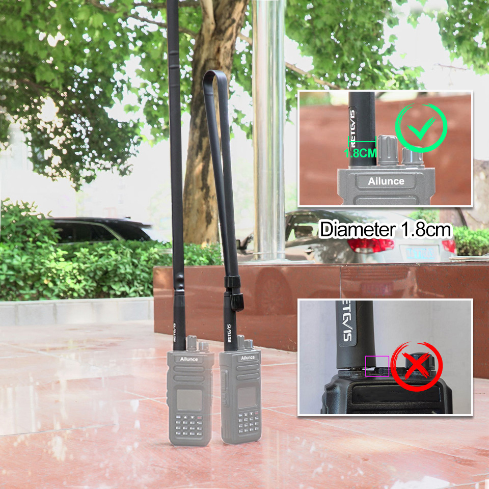 Retevis ha02 antena tática dobrável SMA-F/m walkie-talkie antena para baofeng uv 5r bf888s para quansheng uv k5 uv k6 uv k58