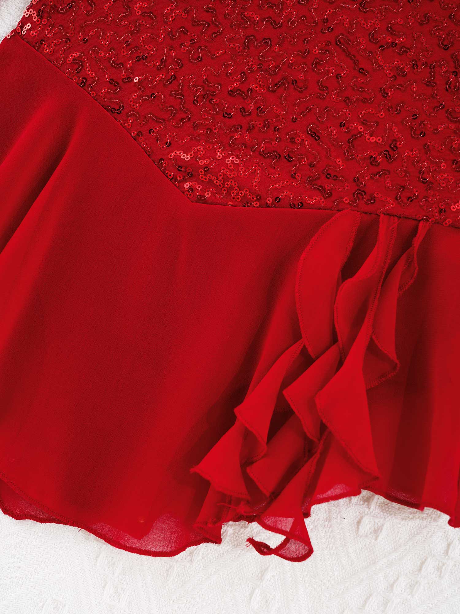 Robe de Patinage sur Glace pour Fille, Tutu de Ballet, Justaucorps à Manches sulfen Maille, Costume de brev