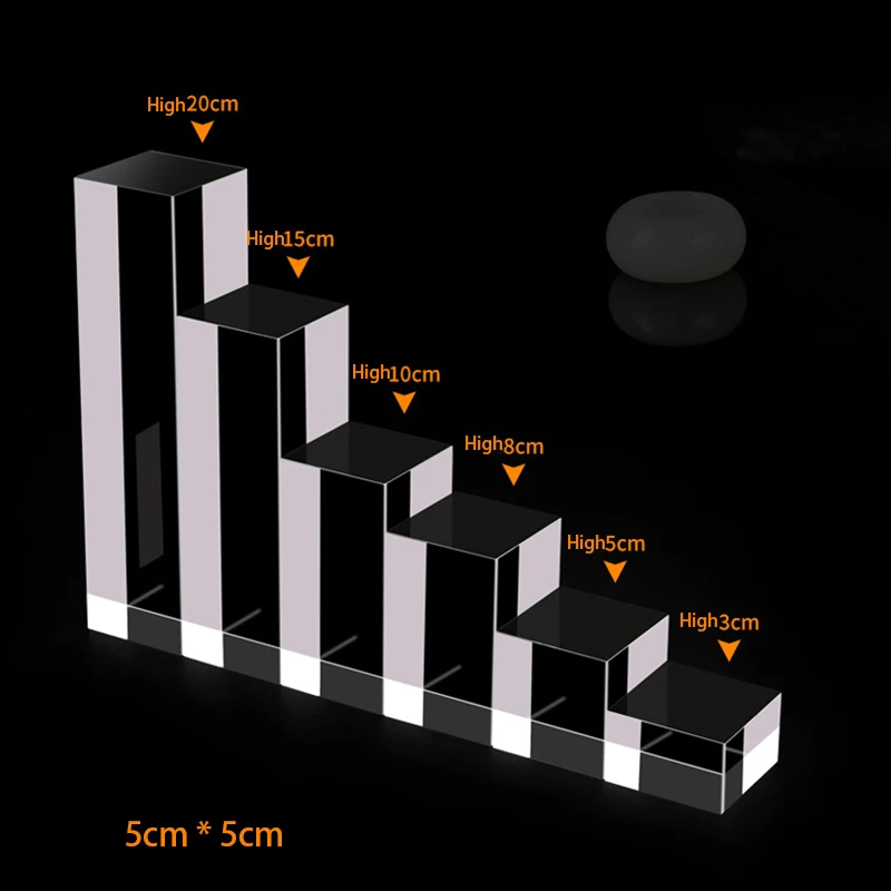 Acrylic Mặt Tỳ Hưu Màu Vuông Dập Trong Suốt Chặn Mỹ Phẩm Đỡ Đạo Cụ Chụp Ảnh Búp Bê Nước Hoa Nhẫn Giá Đỡ
