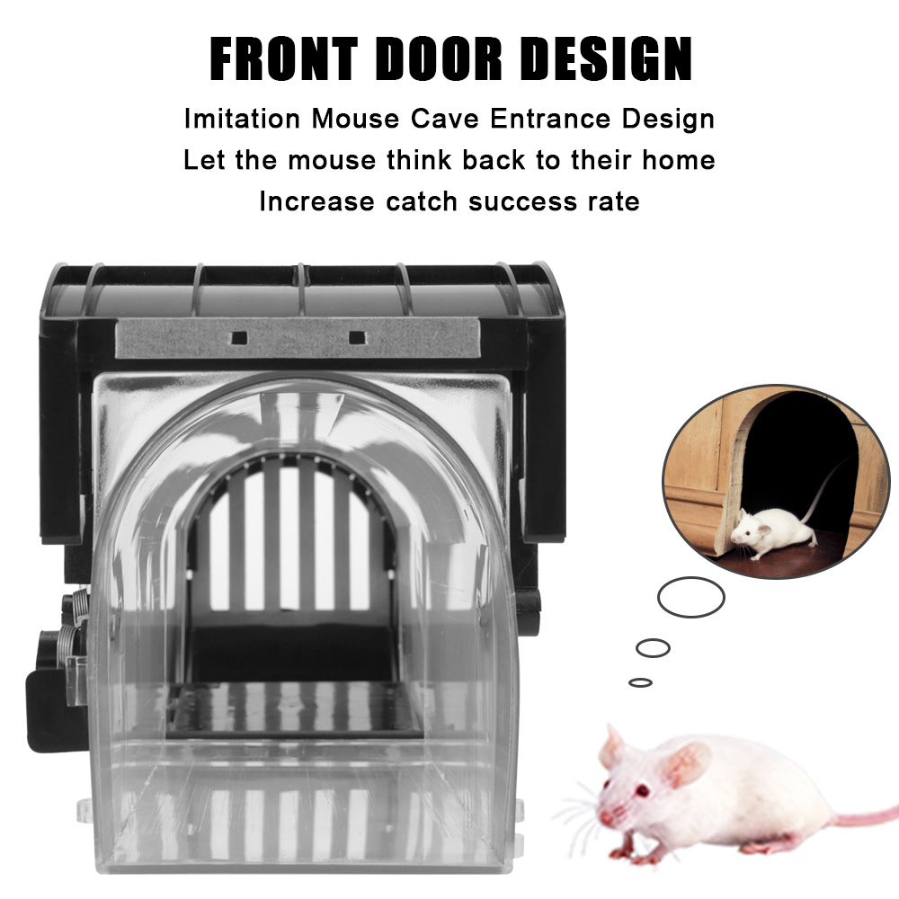 Trappola per roditori in plastica riutilizzabile umana sicura e solida Catcher per mouse domestico Trappola per topi autobloccante intelligente per giardino interno ed esterno