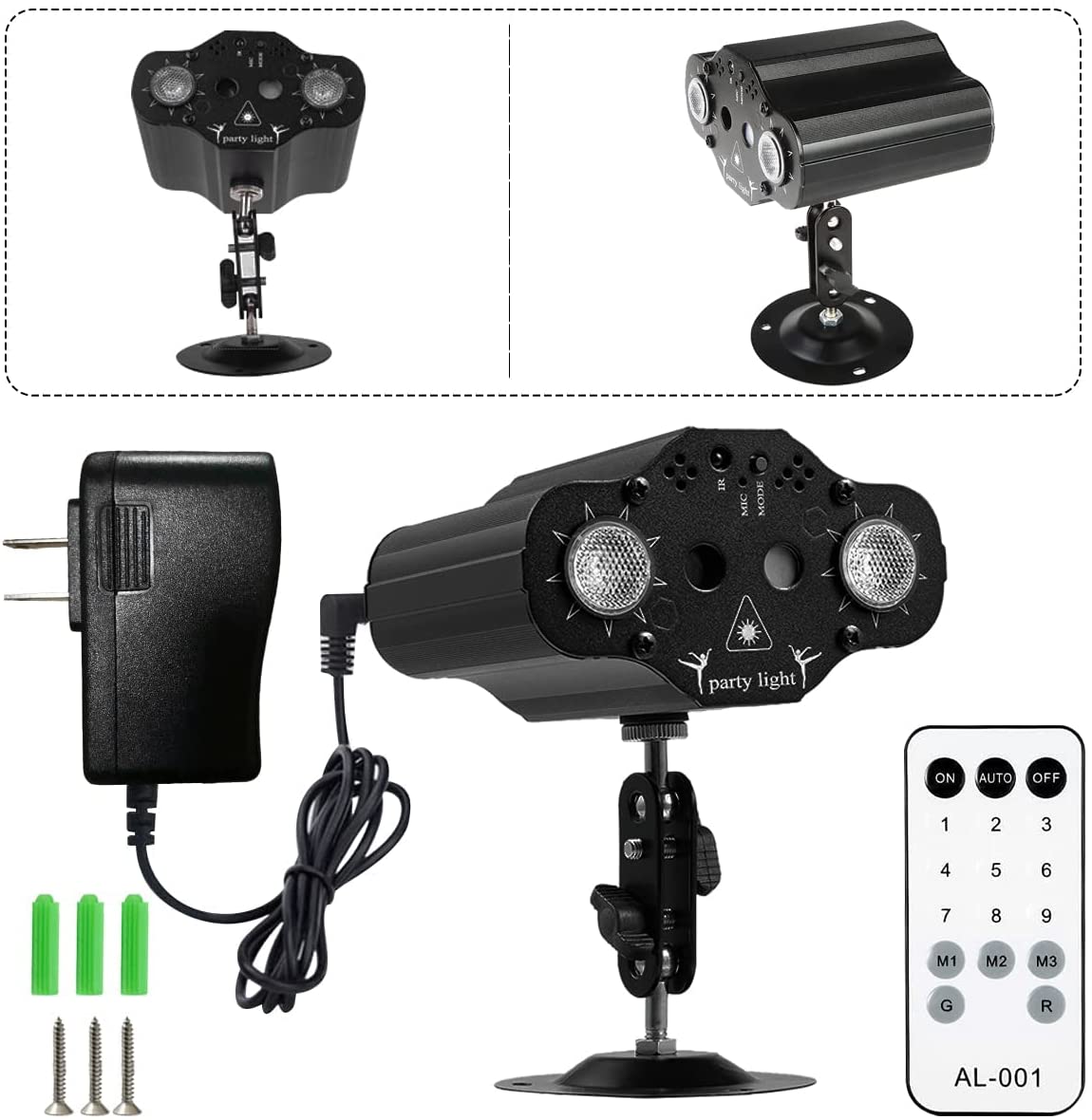 ステージ DJ パーティー レーザー プロジェクター ディスコ音声制御赤緑青ストロボ ライト クラブ ファミリー ホリデー クリスマス ライト