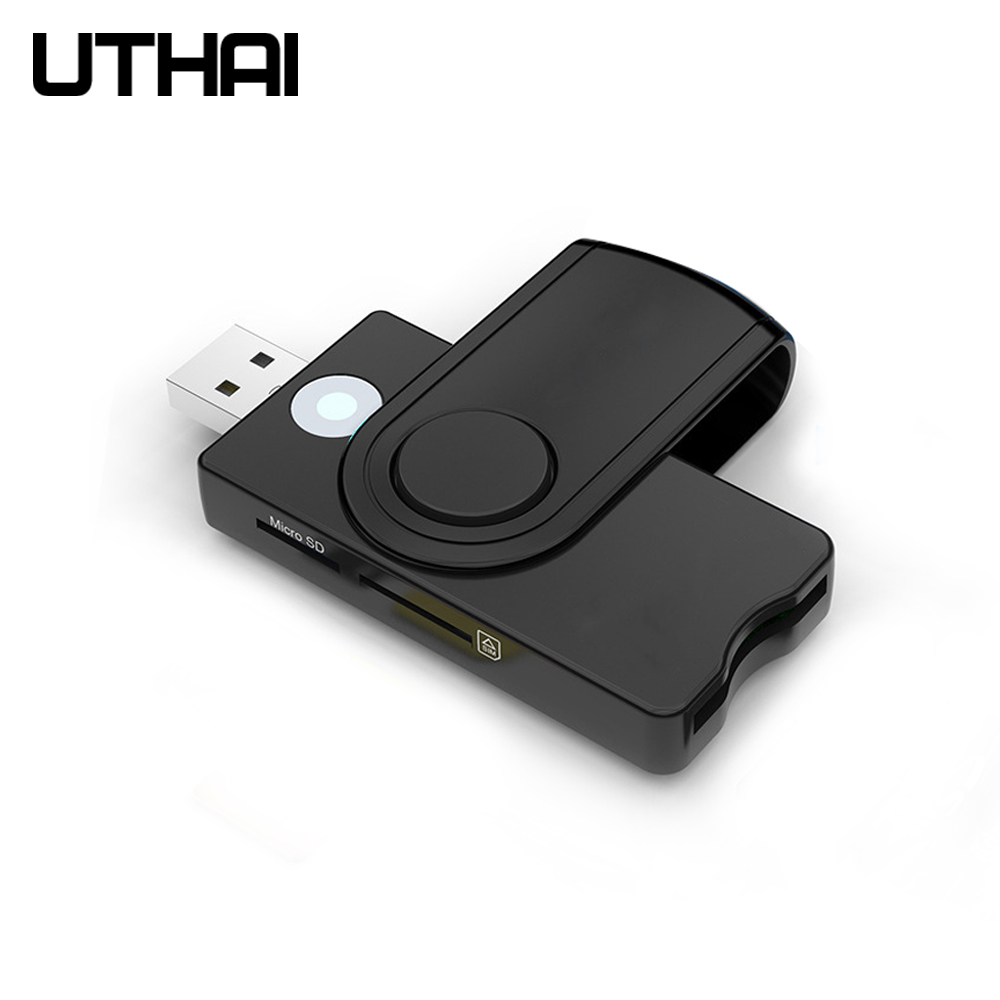 UTHAI Windows 7 8 10 Linux OS、USB SIM スマートカードリーダー、銀行カード IC/ID EMV SD TF MMC カードリーダー USB-CCID ISO 7816