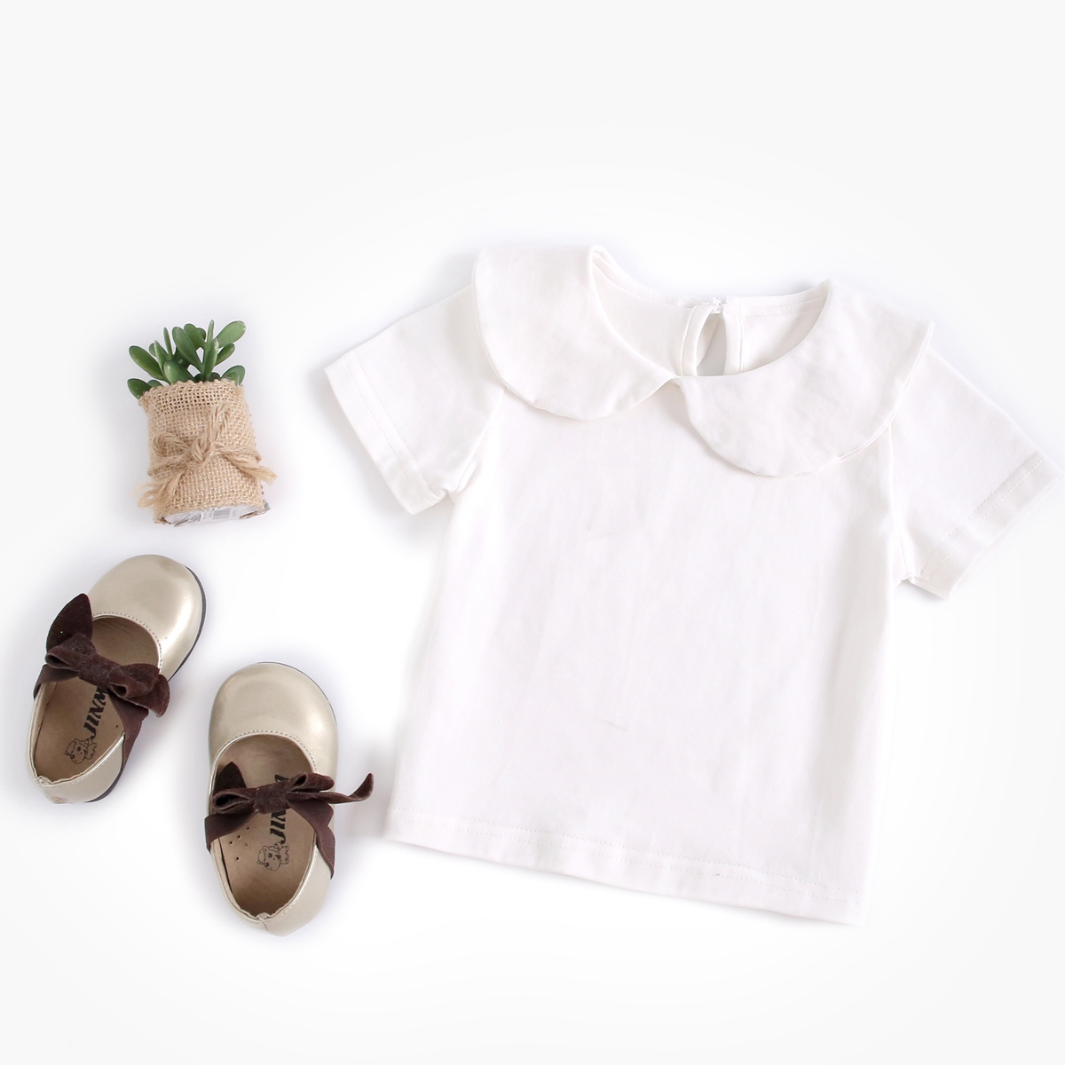 Sanlutoz T-shirt per neonate in morbido cotone, top per neonati carini, abbigliamento, camicie bianche per neonati, vestiti casual