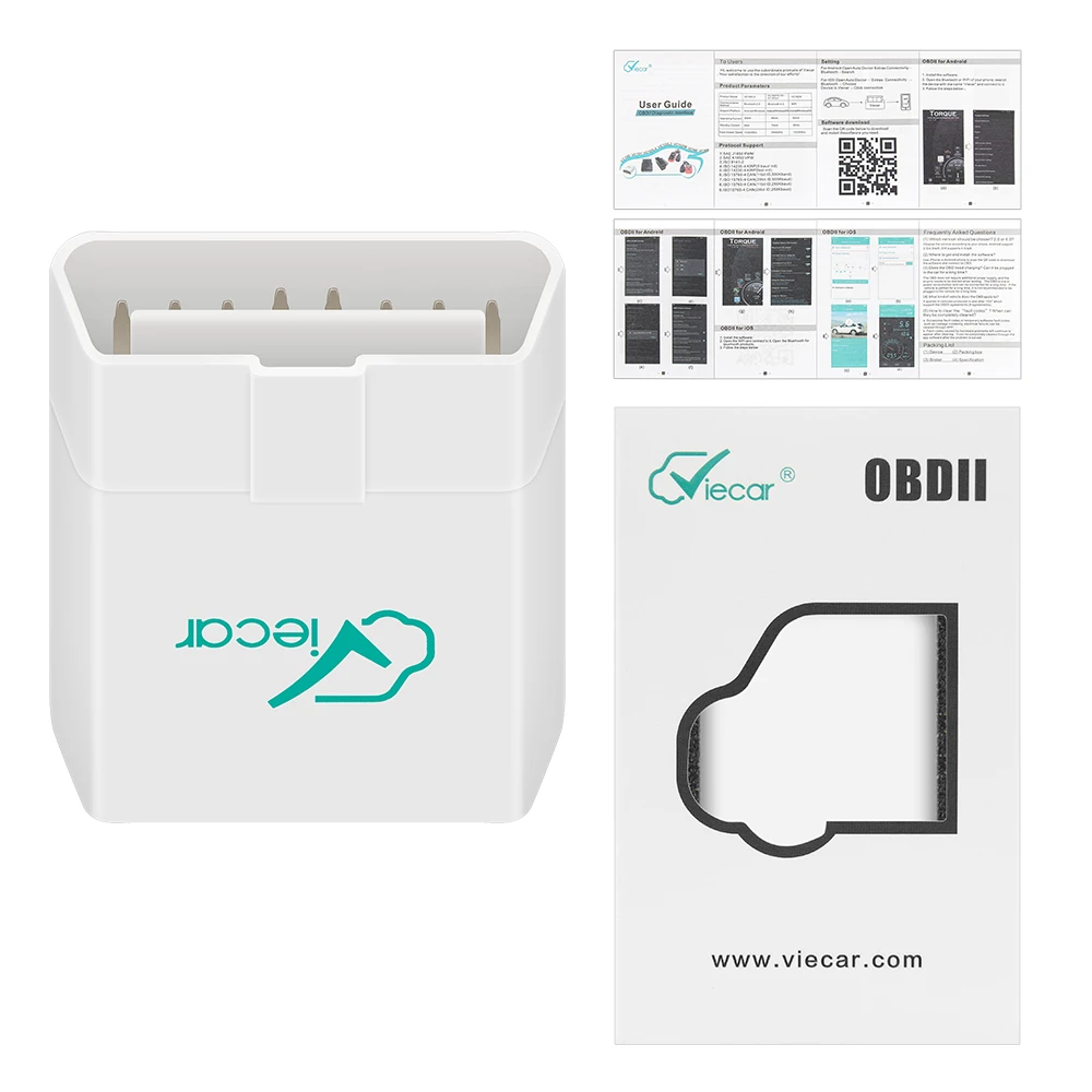Viecar ELM327 V1.5 บลูทูธ 4.0 OBD 2 OBD2 PIC18F25K80 ELM 327 V1 5 OBDIIเครื่องสแกนเนอร์รถยนต์ODB2 เครื่องมืออัตโนมัติรหัสReader