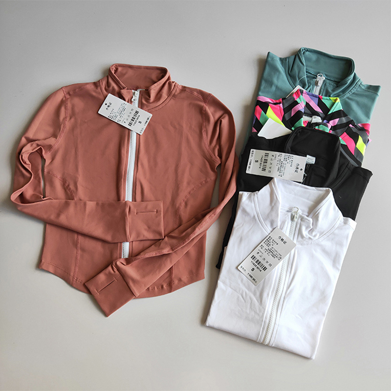 Chaqueta deportiva para mujer, abrigo deportivo para correr, camisetas de manga larga para Fitnes, camisa de Yoga con cremallera, chaqueta de entrenamiento, ropa de gimnasio, ropa deportiva para exteriores