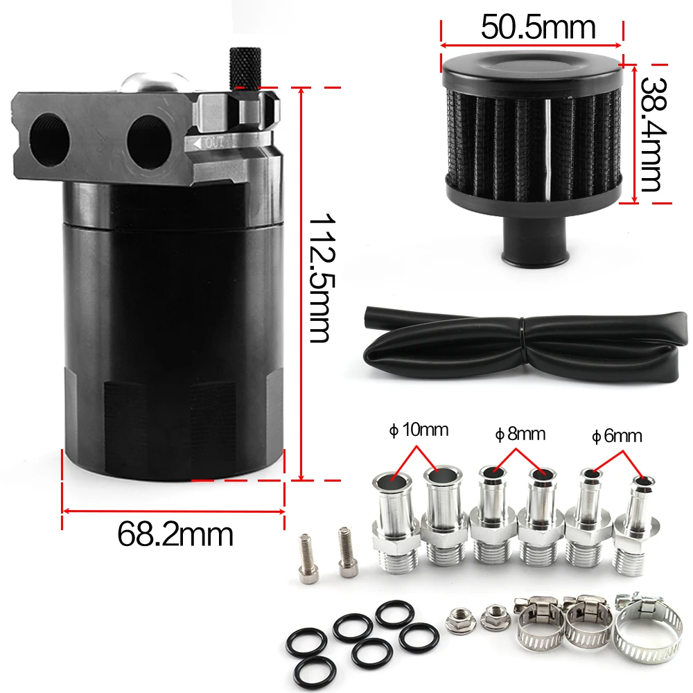 Universeller Ölauffangbehälter aus Aluminium, Vorratsbehälter, Öltank mit Entlüftungsfilter OCC-1020A