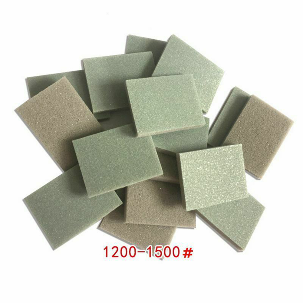 20 pezzi spugna levigatura blocco carta vetrata per molatura a secco e bagnato 300-400 500-600 800-1000 1200-1500 grana tamponi per lucidatura carta vetrata abrasiva