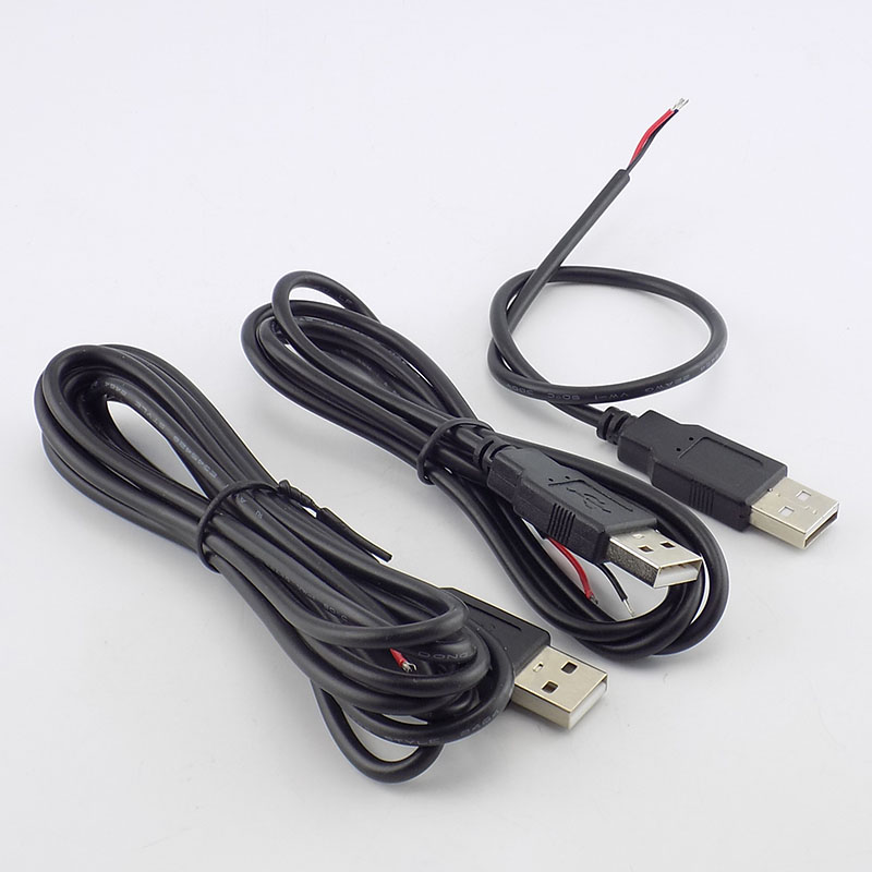 0.3/1/2 メートル DC 5V USB 2.0 タイプ A オス 2 ピンケーブル電源アダプタ充電スマートデバイス DIY コネクタワイヤー H10