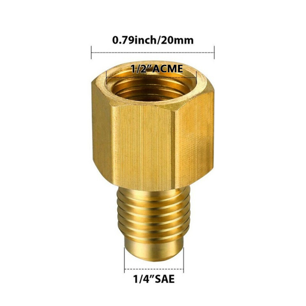R134A R12 Car Conditioner Adapter Quick Coupling 1/2 "ACME หญิง 1/4" SAE ทองเหลืองคุณภาพสูงรถหัวฉีดน้ํามันเชื้อเพลิง