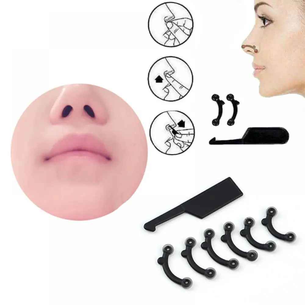 6 Cái/bộ Kẹp Mũi Corrector Dụng Cụ Massage Mũi Lên Nâng Định Hình Kẹp Bấm Uốn Cầu Duỗi Nữ Cô Gái Mũi Massa