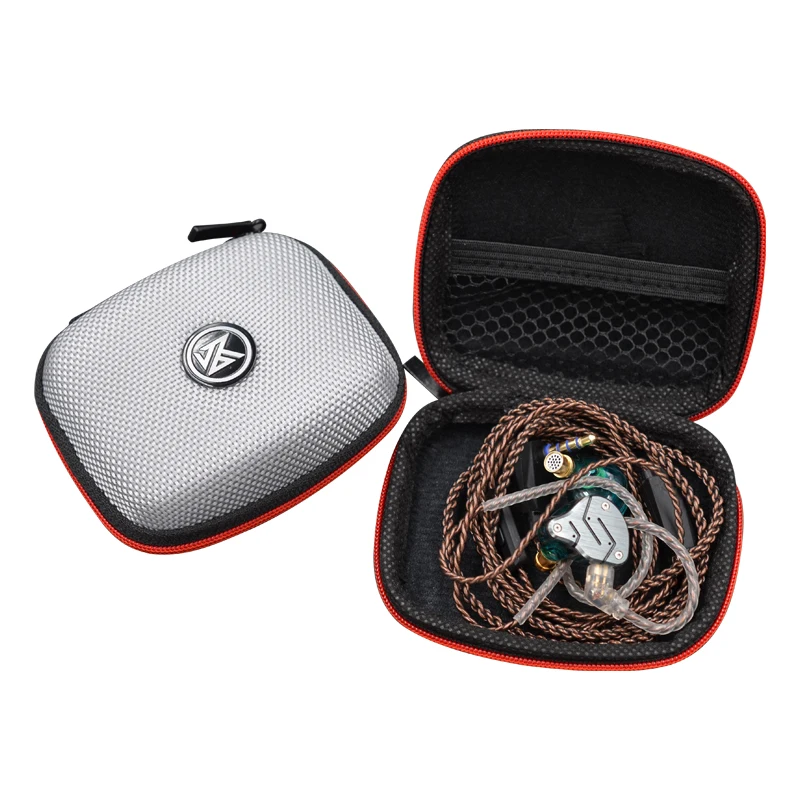 KZ Earphone Case EVA Zipper Case Bluetooth Headset Box Square Portable Compression Headset case For KZ ZAX ES4 ZSTX ZSR EDX ZST