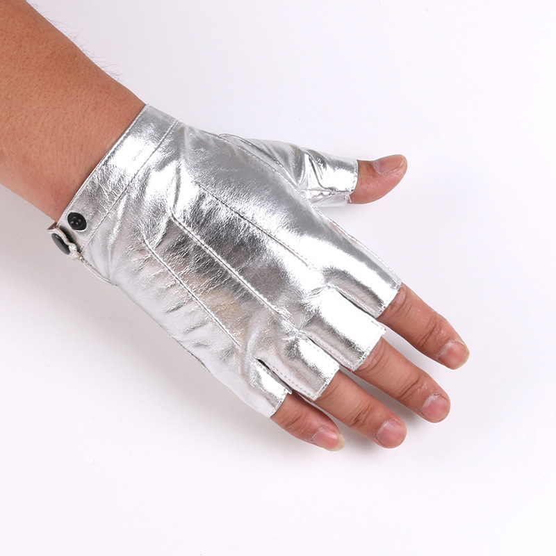 Перчатки мужские из искусственной кожи, тонкие, с открытыми пальцами