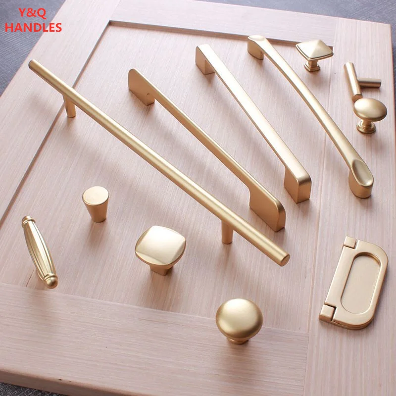 Manijas para cajones, muebles de armario, manijas de cocina para perilla de gabinete, puerta, cajón, muebles de cocina, Hardware sencillo dorado perla