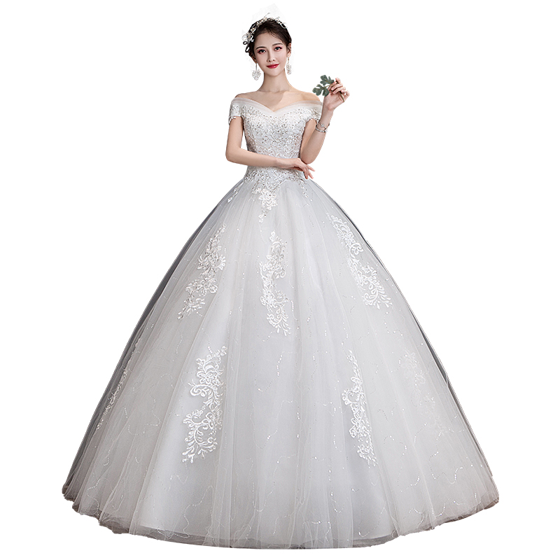 Fora do vestido de casamento com pérolas, apliques leves, vestido de noiva simples, renda, atacado, barato, moda, 2023