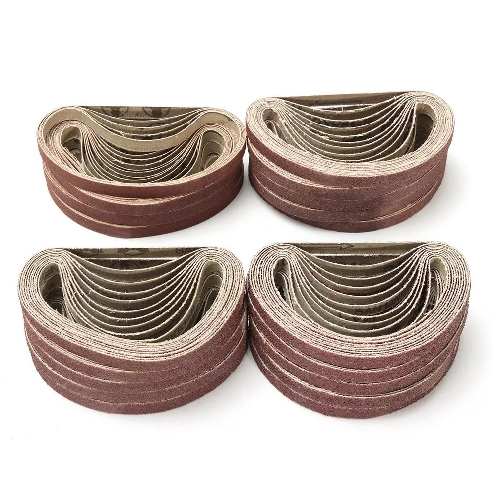 WENXING 50 Chiếc 330*10 Chà Nhám Thắt Lưng 40-400Grits Giấy Nhám Nhám Ban Nhạc Dây Nhám Mài Mòn Dụng Cụ Gỗ Kim Loại Mềm đánh Bóng