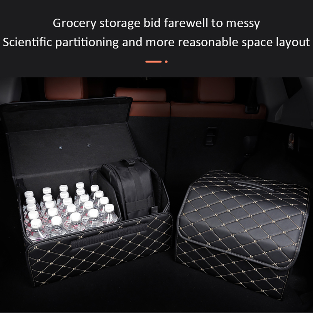 Kofferbak Organizer Box Opvouwbare Kofferbak Organizer Grote Capaciteit Auto Multifunctioneel Gereedschap Opbergtas Opruimen Leer