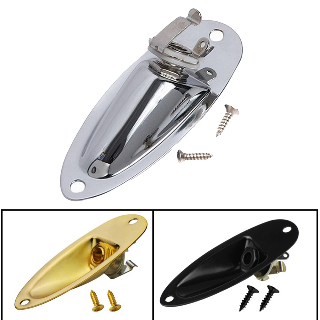 Reemplazo para placa Jack de guitarra eléctrica Strat Stratocaster, Panel de enchufe de conector de Audio en forma de barco de 6,35mm y 1/4"