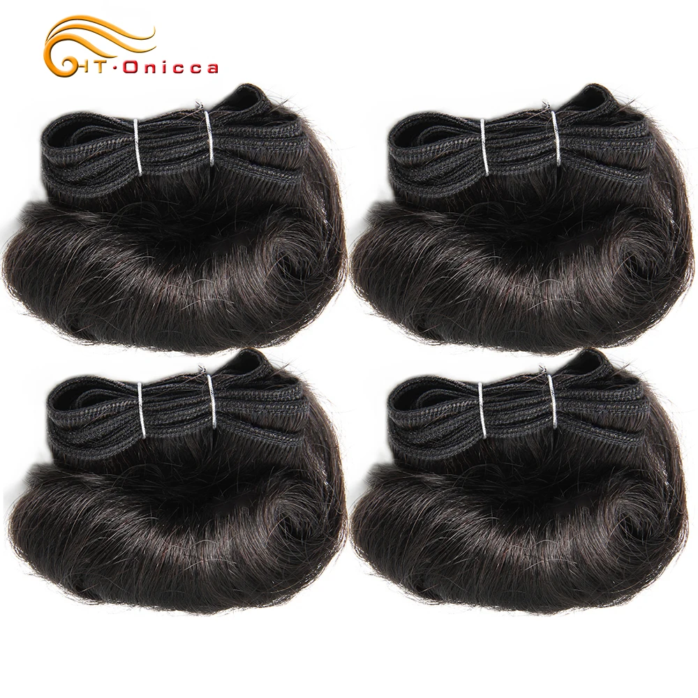 Onda do corpo brasileiro pacotes com fechamento t parte fechamento do cabelo humano com pacotes de cabelo curto onda do corpo 4 pacotes com fecho