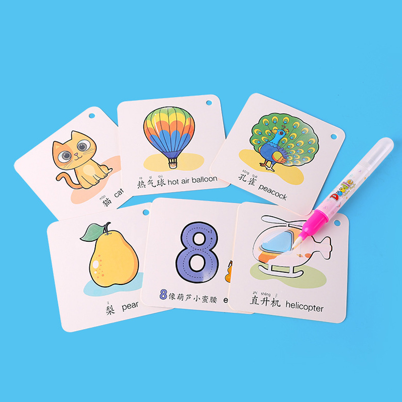 Clearance_New Montessori Reusable Magic Water Drawing Book for Kids Coloring Picture Card Recognition Painting Board Educational