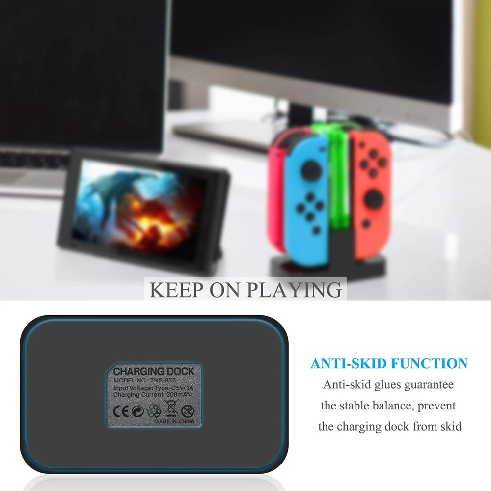 Nintend Switch 4 controlador cargador indicador LED estación de carga para Nitendo Switch Nintendoswitch NS Joy-con Accesorios