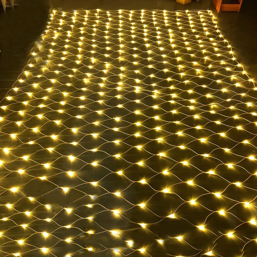 1,5*1,5 M 3x2M 10x1M 6X4M Red de Navidad luz LED para exteriores cadena de malla de luz jardín fiesta de vacaciones boda guirnalda de luces de hadas
