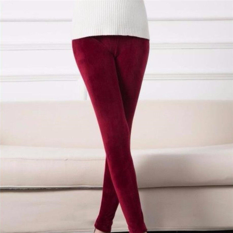 YRRETY-mallas de invierno tejidas de terciopelo para mujer, pantalones informales de cintura alta elástica, gruesos, de doble capa, cálidos y ajustados, color negro y gris