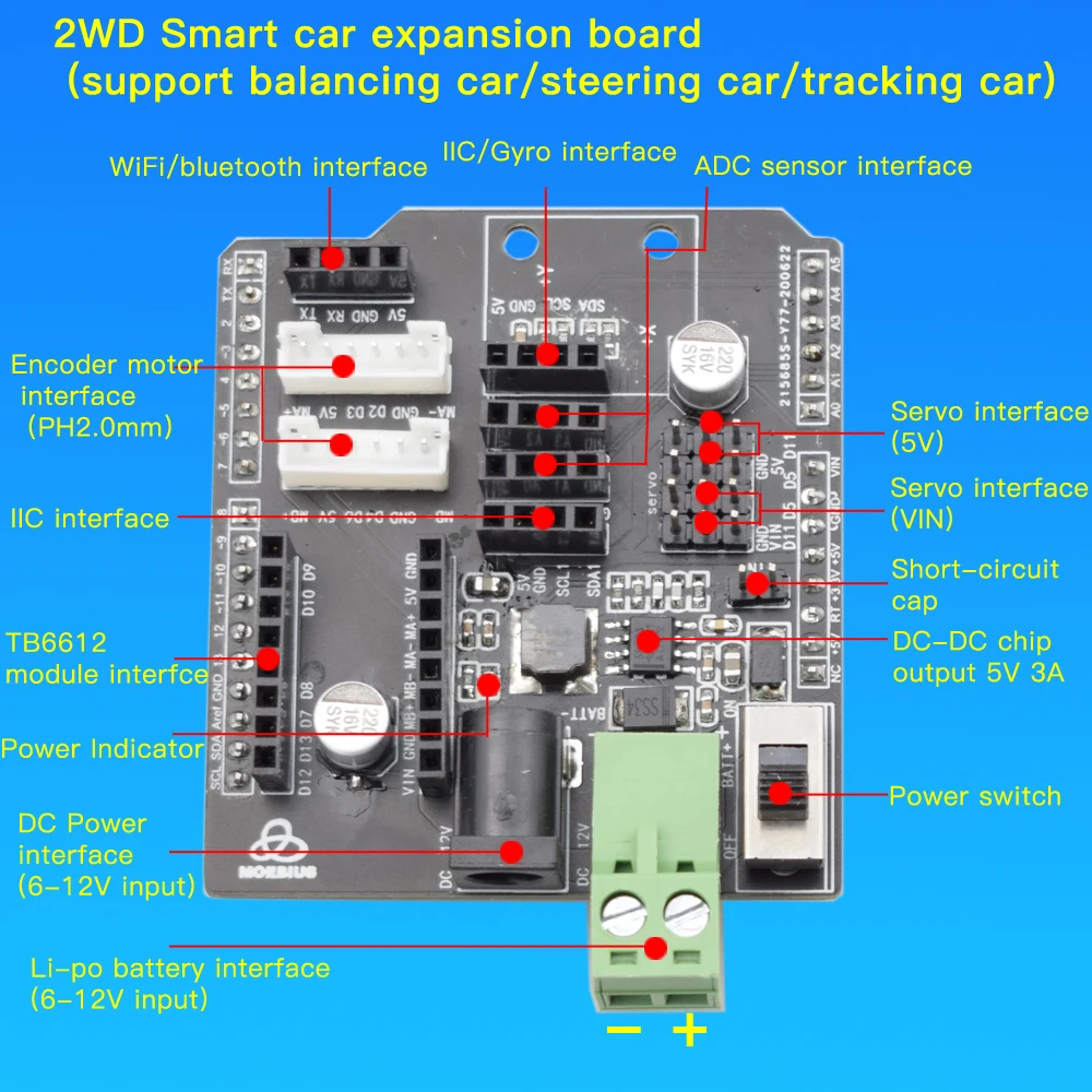 Tb6612 Lái Xe Ban Cho Arduino Tự Cân Bằng Robot Xe Mở Rộng Ban Vi Phân Lái Xe Ô Tô Dành Riêng Cảm Biến Con Quay Hồi Chuyển