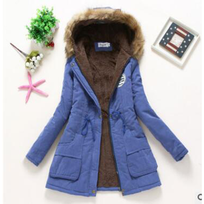 Wintermantel für Damen, schlank, XXXL-Größe, Oberbekleidung, mittellanger, mit Baumwolle gefütterter Mantel, dick, warm, mit Kapuze, Parka, Damen-Freizeitjacke