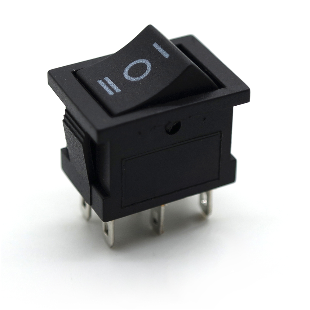 10PcsKCD1 Series 2/3/4/6 Pin Rocker Switch Power Switches 6A/10A250V125V 2/3 Position Black Button Mounting 15mm*21mm With light