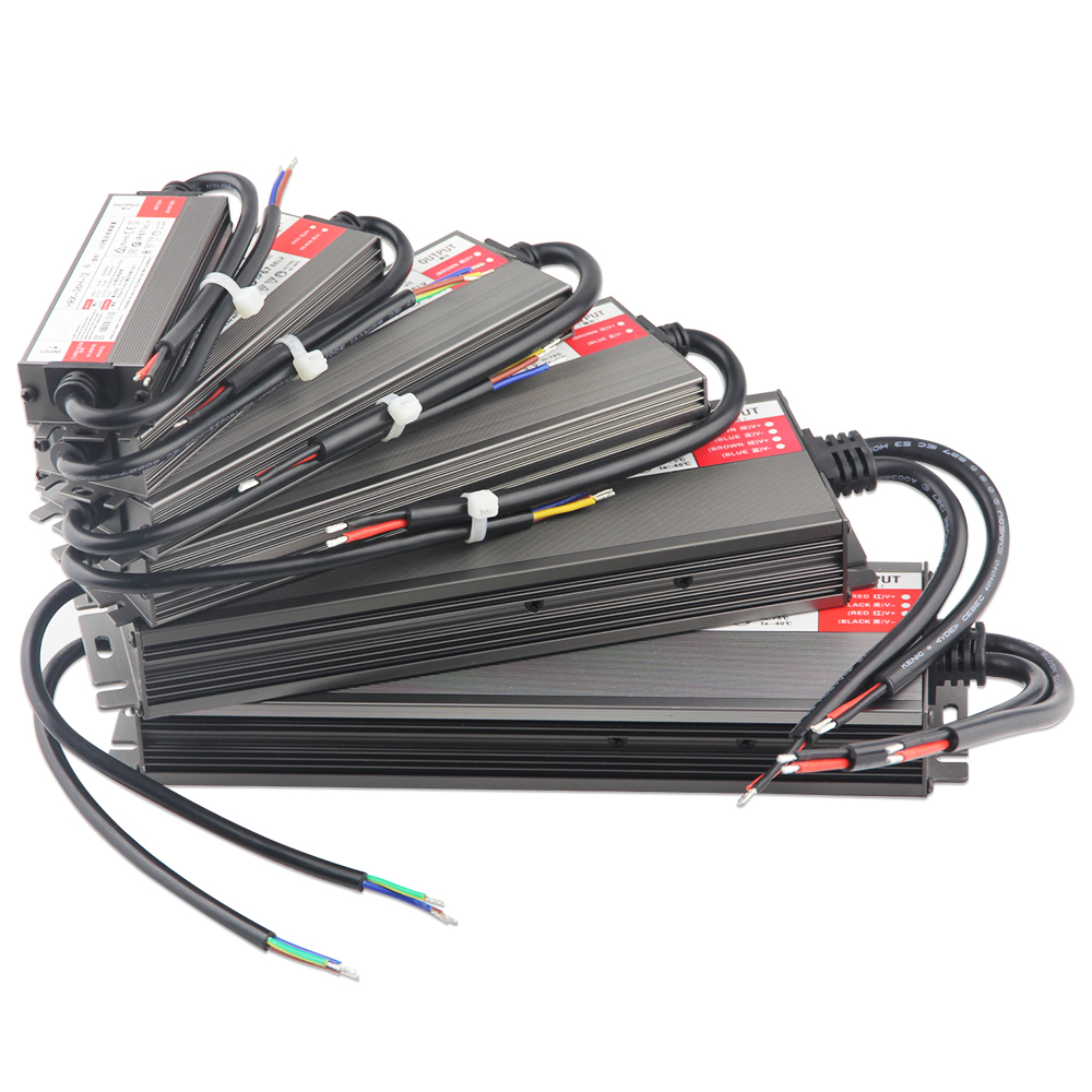 กันน้ํา Transformers AC 220V To DC 12 V 24V LED Driver แหล่งจ่ายไฟ 60W 100W 150W 200W 300W 600W กันน้ํากลางแจ้ง