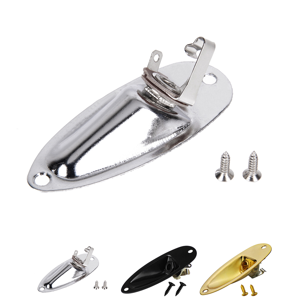 Reemplazo para placa Jack de guitarra eléctrica Strat Stratocaster, Panel de enchufe de conector de Audio en forma de barco de 6,35mm y 1/4"