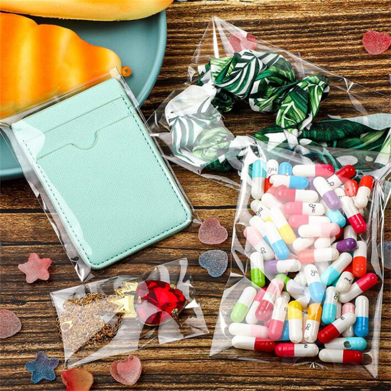 100pcs Resealable Self-Sealing Cellophane Bags OPP Plastic Clear Small Bags for  Jewelry Earrings Candy Bakery Packaging Storage