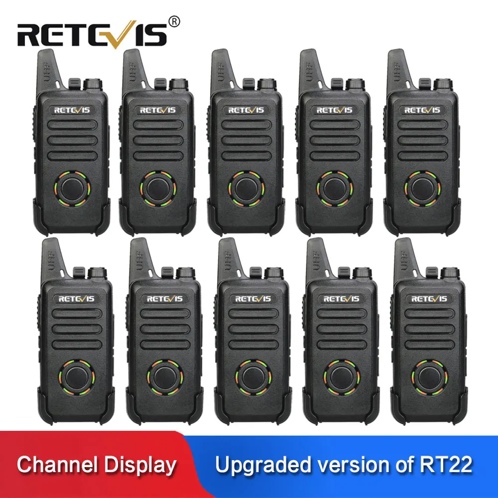 Retevis rt22s Mini Walkie Talkie 10 stücke 2w uhf vox verstecktes Display handliches Zwei-Wege-Funk kommunikator Walkie-Talkies Hotel