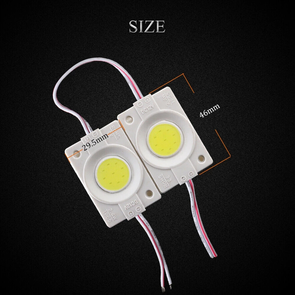 10pcs/lot  New 2.4W/pcs injection COB LED Module with lens DC12V advertising light,Led Backlight For Channel Letters