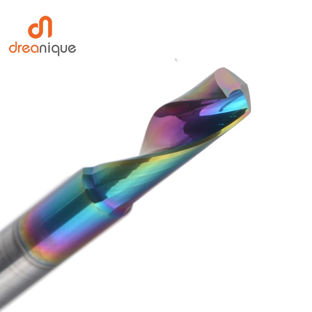 Dreanique 1 PC 3.175 4 6 8mm CNC ขลุ่ยเดี่ยวทังสเตนคาร์ไบด์โลหะผสม End Mill, DLC เคลือบเครื่องตัดบิตสําหรับอลูมิเนียม