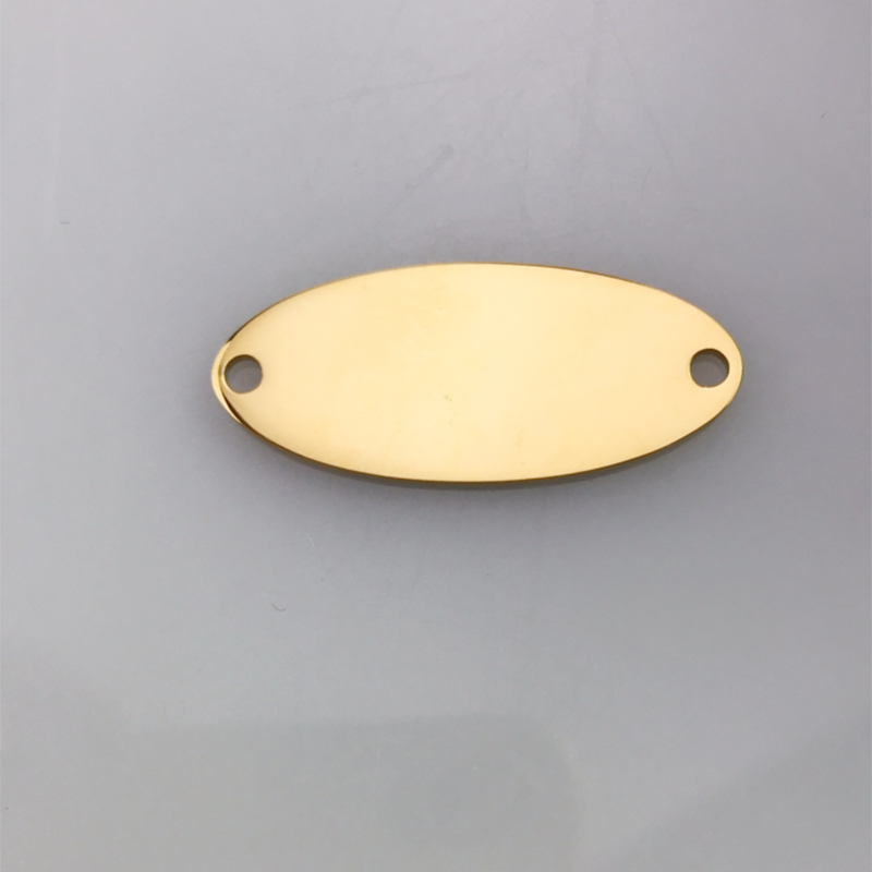 50pcs ออกแบบโลโก้ที่กําหนดเองข้อความเลเซอร์แกะสลักป้ายเสื้อผ้า 14x6 มม.12x22 มม.15x35 มม.20x35 มม.แกะสลักรูปไข่ Connecter แผ่นโลโก้