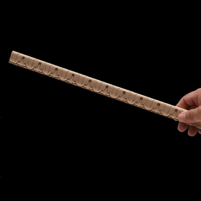 Figuras de madera, apliques de madera, calcomanía de madera, líneas talladas en madera talladas, exquisitas líneas naturales largas de decoración de muebles de madera Stra