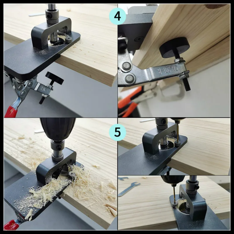 35 มม.บานพับ Boring Jig งานไม้เจาะรูท่องเที่ยว Locator พร้อมติดตั้งอลูมิเนียมรูเปิดแม่แบบประตูตู้
