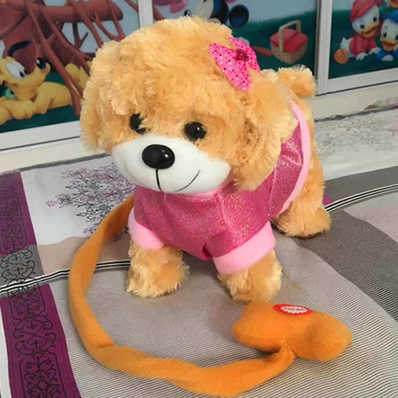 Chú Chó Robot Tương Tác Chó Đồ Chơi Điện Tử Sang Trọng Con Chó Con Thú Cưng Đi Bộ Vỏ Cây Dây Xích Teddy Đồ Chơi Dành Cho Trẻ Em Quà Tặng Sinh Nhật