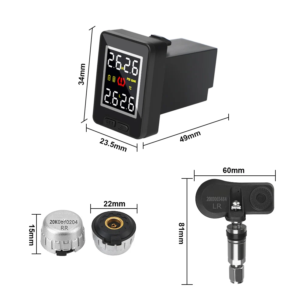 LEEPEE 車 TPMS タイヤ空気圧モニターシステム トヨタ用 温度リアルタイム監視 4個 外部内部センサー 燃料節約