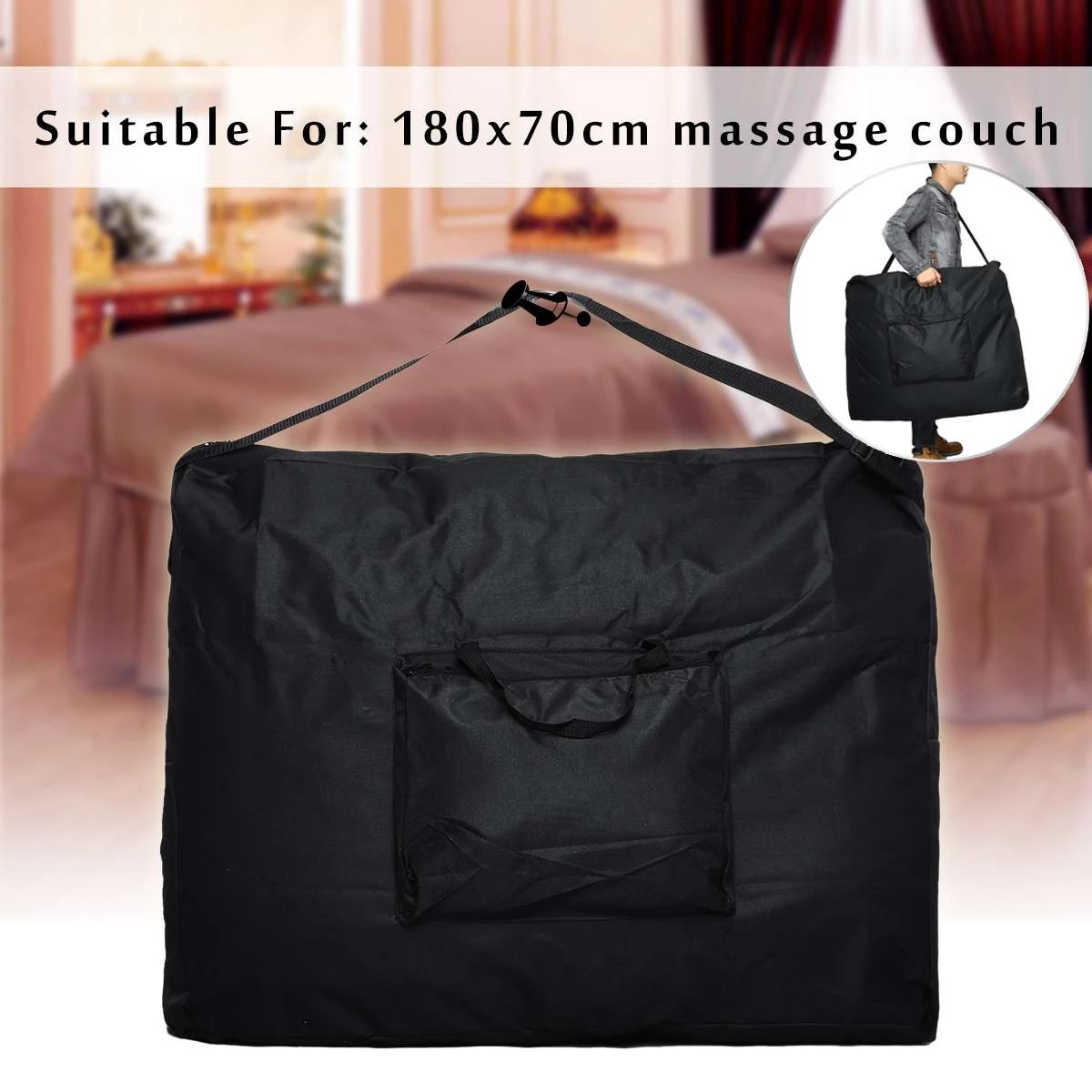 Foldable Carrying Bag for Massage Table Bed Sturdy Oxford Cloth Waterproof Storage Backpack for 180x70cm Beauty Bed Thicken Stor