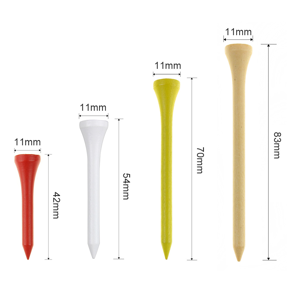 100 piezas 42mm color Tees de golf madera accesorios
